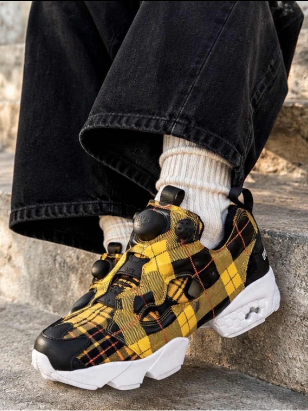 Reebok x Opening Ceremony Instapump Fury OG Yellow Plaid Sneakers 6